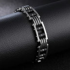 Cool 13MM Width Black Silicone Chain Man Bracelet Homme High Quality Stainless Steel Male On Hand Wrist Jewelry Items