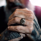 Square Flat Top Signet Ring — Stainless Steel