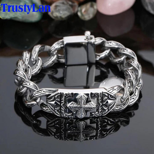 Cross Bracelet 17mm — Stainless Steel Vintage