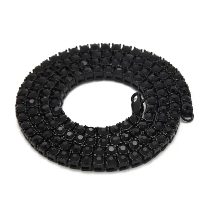 Men's Hip Hop Bling Bling Iced Out Tennis Chains 1 Row Necklaces Luxury Brand Silver/Gold Color Men Chain Fashion Jewelry