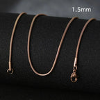 50cm New Fashion Stainless Steel Chain 1.2-3mm Silver Color Rose Gold Necklace Jewelry Vacuum Plating Accessories Chokers Collar