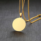 Custom Name Coin Pendant Necklace — Stainless Steel