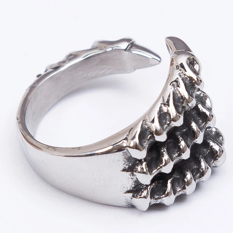 Size 7-12 Punk Rock Dragon Claw Style Men's Rings for Man Gothic Bike Jewelry Stainless Steel Finger Ring Male Jewelry