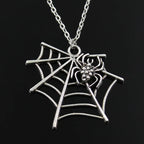 New Fashion Spider Cobweb Pendants Round Cross Chain Short Long Mens Womens Silver Color Necklace Jewelry Gift