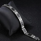 10MM Wide Chain Men's Bracelets Stainless Steel With Magnetic Hematite Stone Bracelet for Men Male Jewelry Healthy Care