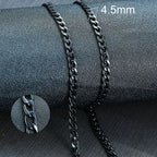 Vnox Men's Cuban Link Chain Necklace Stainless Steel Black Gold Color Male Choker colar Jewelry Gifts for Him