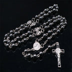 New Rosary 6mm hematite mineral Rosary necklace hematite Rosary chain jewelry with hematite beads