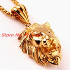 Lion Head Pendant — Two-Tone Stainless