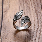 Angel Feather Wrap Ring — Stainless Steel