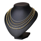 Twisted Wave Rope Chain Necklace — Gold