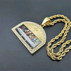 Religious The Last Supper Pendant Necklace For Men Stainless Steel Gold Color Iced Out Bling Cross Necklace Male Jewelry