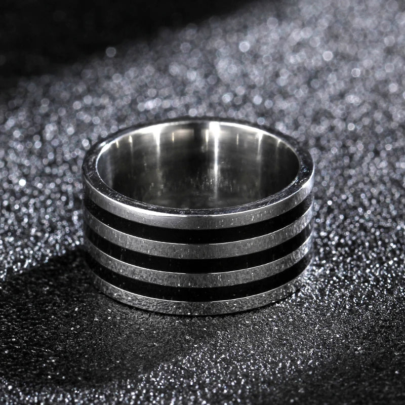 10mm Wide Band Ring — Stainless Steel