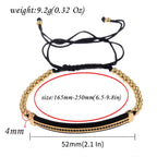 2020 Classic Luxury CZ Black Zircon Long Tubes&4MM Copper Beads Macrame Men Bracelets&Bangles For Women Jewelry Bileklik
