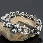 Solid Stainless Steel Death Head Bracelet Men Skull Gothic Bikers Jewelry Punk Rock Men's Bracelets & Bangles Mannen