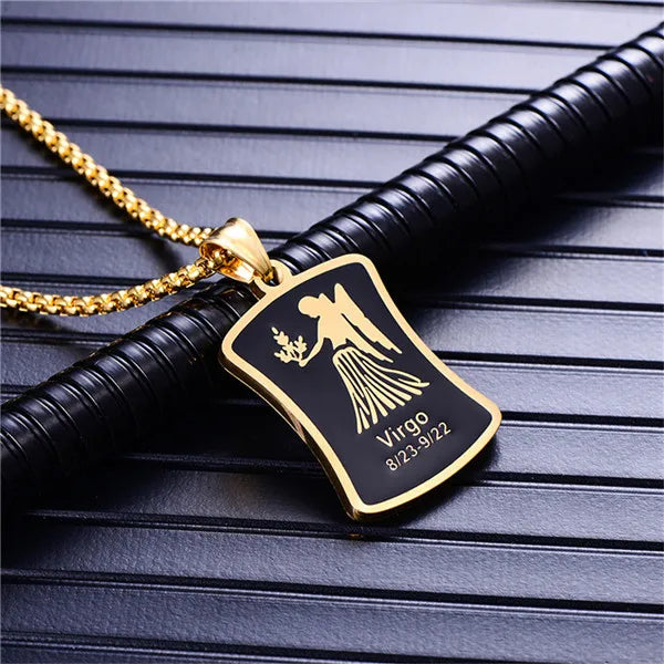 Zodiac Constellation Pendant Necklace — Gold