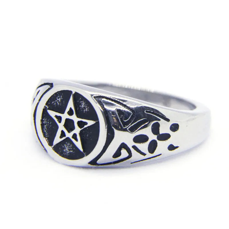 Pentagram Ring Band for Men and Women — 316L Stainless Steel