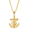 TBTK Punk Crucifix Jesus Cross Navy Rudder Anchor Pendant Necklace Classic Chain Men Stainless Steel Jewelry Wholesale