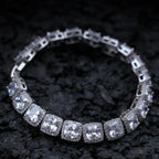 Iced Out Geometric Square CZ Tennis Chain Bracelet 10mm