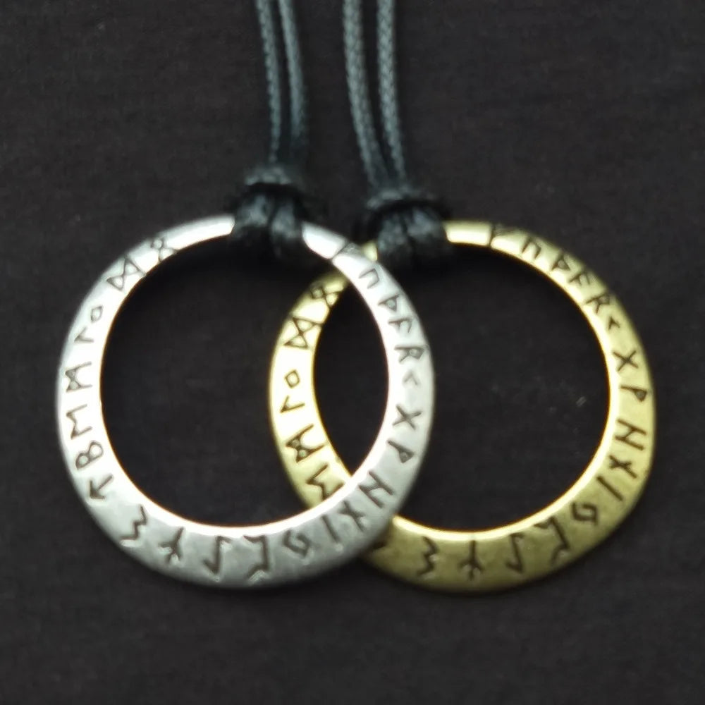 Slavic Norway Valknut with the Elder Futhark Runes Pagan Amulet Pendant Men Necklace Scandinavian Viking Jewelry