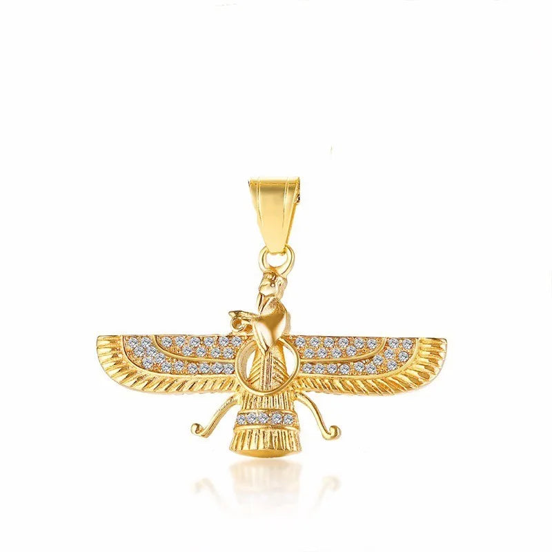 Farvahar Wing Pendant Necklace — Stainless Steel