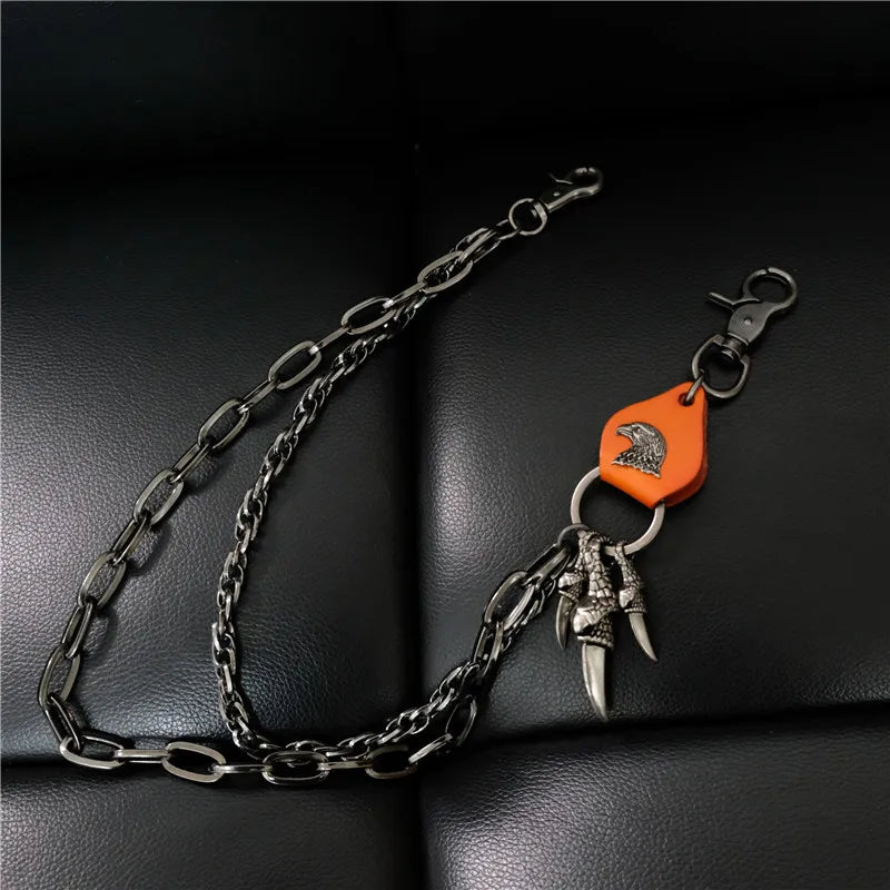 Retro Punk Men's Waist Pants Chain, Self-Defense