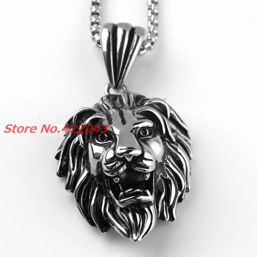 Lion Head Pendant — Two-Tone Stainless