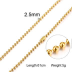 Basic Bead Ball Chain and Cable Chain Necklaces for Men Woman Unisex Accessories