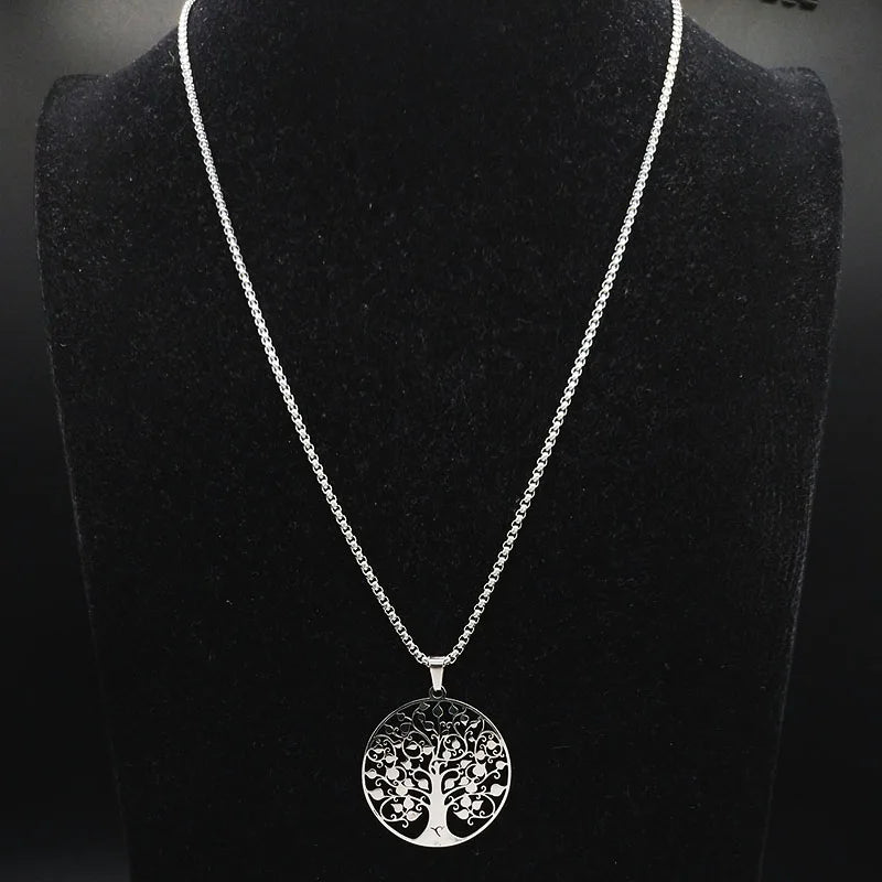 Tree of Life Pendant Necklace — Stainless Steel