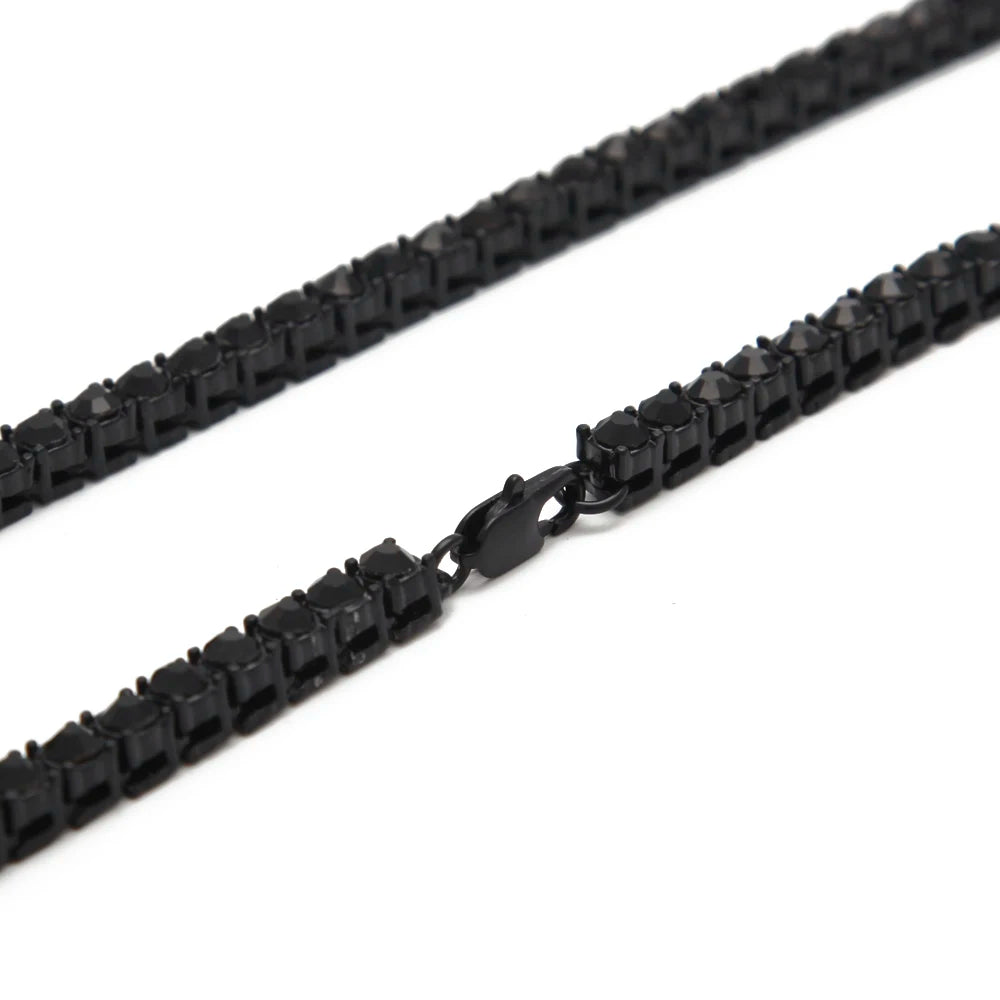 Men's Hip Hop Bling Bling Iced Out Tennis Chains 1 Row Necklaces Luxury Brand Silver/Gold Color Men Chain Fashion Jewelry