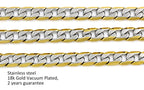 LUXUSTEEL Cuban Chain Necklace for Men Women Golden Plated Mixed Silver Stainless Steel Pattern Curb Link Chain Male Collar
