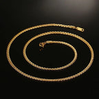 Vnox 24" Chain Necklace for Men Classic Simple Male Jewelry Stainless Steel 3mm width Punk Rocky Jewellry Gold Color