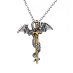 Dragon Cross Pendant Necklace — Vintage