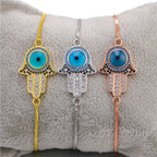 Iced Out Hamsa Copper Bracelet — Adjustable