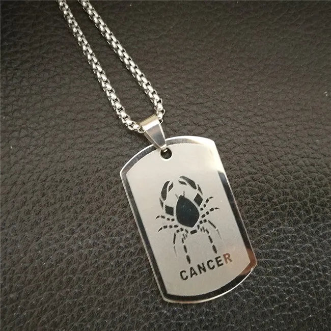 Scorpio 12 Constellations Necklace Birthday Gifts Gold Color Stainless Steel Amulet Pendant Zodiac Sign Jewelry Collier