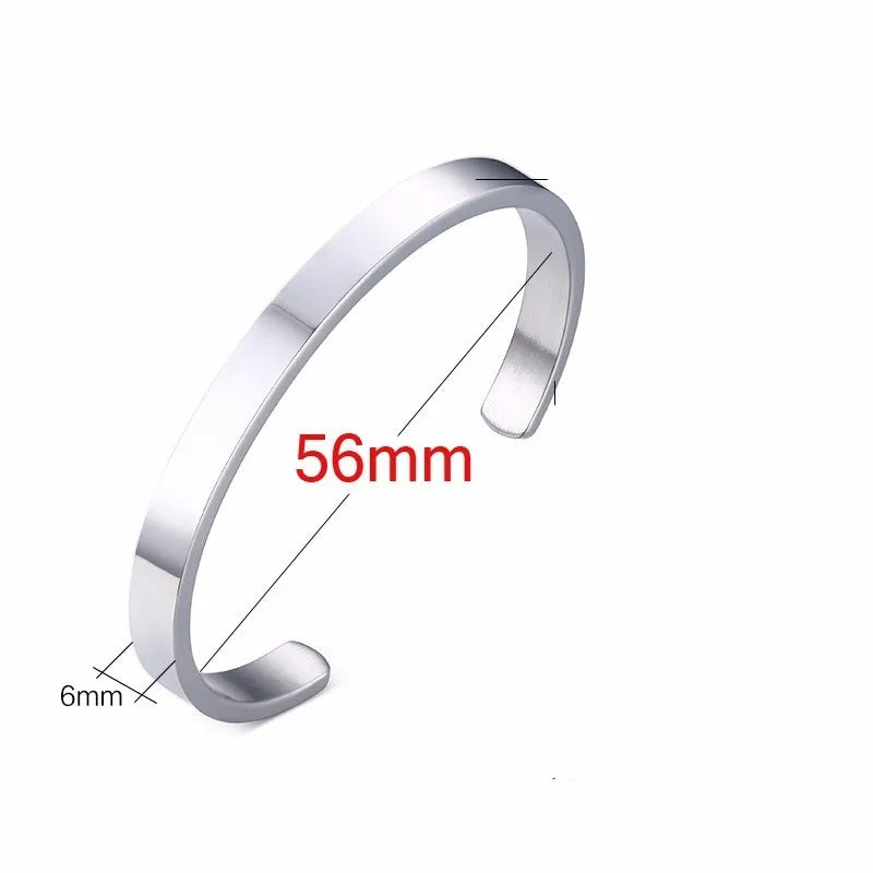Gold Flat Cuff Bangle Bracelet 8mm