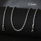 50cm New Fashion Stainless Steel Chain 1.2-3mm Silver Color Rose Gold Necklace Jewelry Vacuum Plating Accessories Chokers Collar