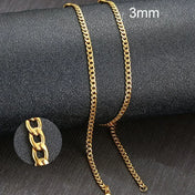 Cuban Link Chain Necklace Stainless Steel — Black Gold