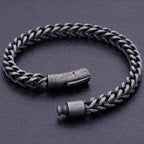 6MM Thick Link Chain Bracelet Men Cool Black Stainless Steel Friendship Men's Bracelets For Man Vintage On Hand Wrist