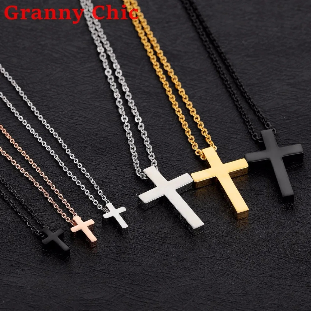 Simple Cross Pendant — Rose Gold