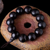 Natural Ebony Buddha Prayer Beads Bracelet 20mm