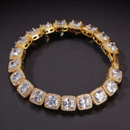 Iced Out Geometric Square CZ Tennis Chain Bracelet 10mm