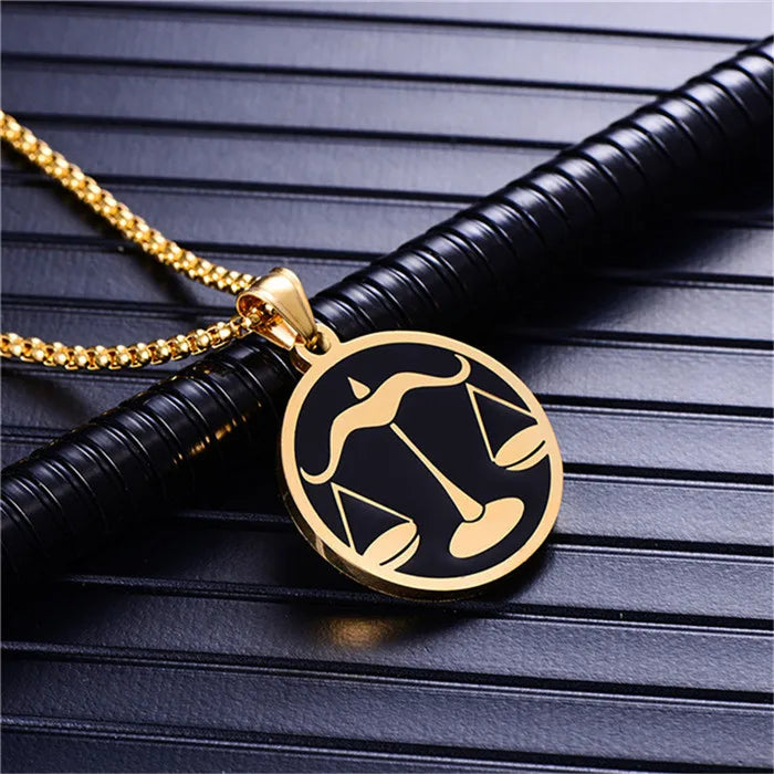 Scorpio 12 Constellations Necklace For Men/Women Birthday Gifts Gold Color Stainless Steel Amulet Pendant Zodiac Sign
