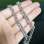 Silver O Link Chain Necklace 8-15mm — SS