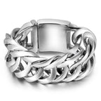 Massive Metal Bikers Jewelry 33MM Stainless Steel Curb Chain Bracelets For Man Men's Bracelets Bangles Gift For Husband