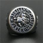 Knights Templar Seal Horse Rider Ring — 316L Stainless Steel