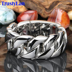 Heavy Metal Powerful 31MM Wide Thick Curb Chain Man Bracelet Men Massive Stainless Steel Men's On Hand Jewelry
