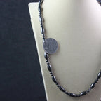 Magnetic Hematite Oval Bead Necklace — Zinc Alloy, 6x12mm