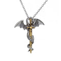 Dragon Cross Pendant Necklace — Vintage