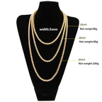 Men's Hip Hop Bling Bling Iced Out Tennis Chains 1 Row Necklaces Luxury Brand Silver/Gold Color Men Chain Fashion Jewelry