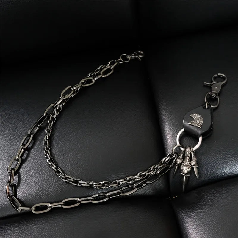 Retro Punk Men's Waist Pants Chain, Self-Defense